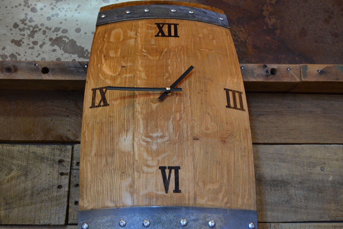 Stave Clock Custom Wine Barrel Stave Clock/laser Engraved/personalized/wine Clock ...