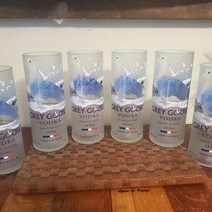 Set of 2-4-6 grey goose highball glasses made from repurposed or upcycled 750 ml bottles Free shipping