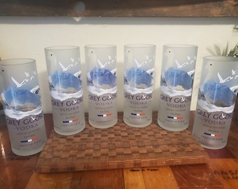 Set of 2-4-6 grey goose highball glasses made from repurposed or upcycled 750 ml bottles Free shipping
