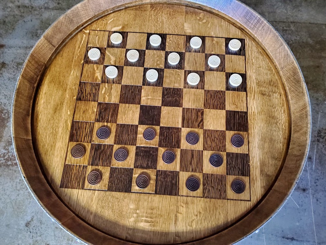 Laser Engraved Chess/checker Board Made From a Repurposed Napa Etsy