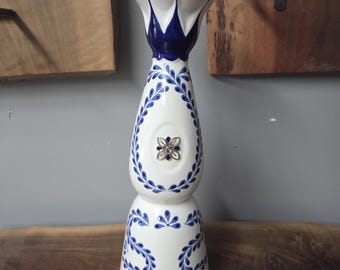 Tequila Clase Azul Reposado Handpainted Ceramic Bottle Empty Tall