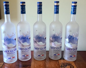 Upcycled Grey Goose Bottle: 1 Liter Decor Bottle