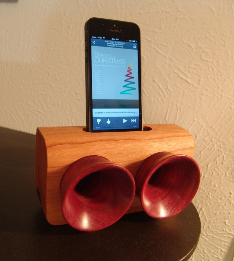 Wooden Cell Phone Speakers With Horns Etsy