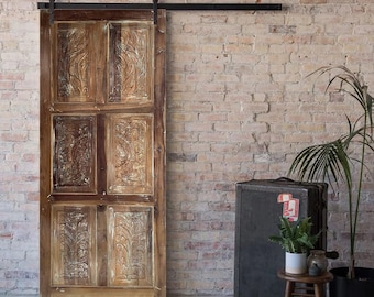 Floral Praires Carved Door, Double or Single French Doors, Custom Door, Sliding Door, Artistic Elements, Ranch Country Farmhouse Door, 84x36