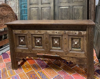 Antique Door TV Console, Rustic Media Console, Entryway Table, Reclaimed Doors Sofa Table, Long Kitchen Table