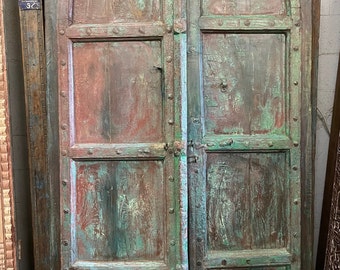Antique Doors | Rustic Country Farmhouse Doors | Distressed Teak Barndoor | Mehrab Doors | Unique Eclectic | Spanish Mediterranean | 87x46