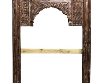 Architectural Archway, Rustic Garden Arch,Old Doorway, Hand Carved Reclaimed Huge Floor MIRROR, Farmhouse Eclectic Decor