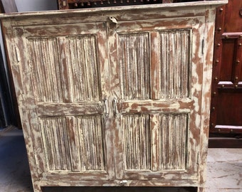 Rustic Farmhouse Kitchen Cabinet Chest, Vintage Sideboard, Old World Elements Storage Cabinet, Unique Eclectic Decor