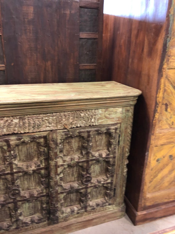 Antique Door Sideboard Carved Cabinet Mediterranean Etsy