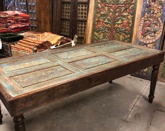 Farmhouse Rustic Door Table, Reclaimed Wood Custom Table, Mediterranean style Vintage Dining Table, Spanis Country, Unique Eclectic Decor