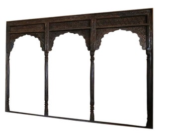 Antique Architectural Triple Arch, Carved Vintage Veranda Archway, Rustic Three Arch Verandah, Unique Eclectic BLACK FRIDAY 118 INCHES