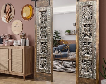 Pair of Radha Krishna doors, Indian Carved Sliding Barn Door, Ornate Door, Custom Door, Indian doors, Hotel Resort Design, 90x23 each