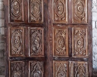 Unique Barn Door, Double, Single Barndoor, Hand Carved Bedroom Door, Paneled Door, Interior,Custom, Artistic, Bathroom, Studio Door, 84x36