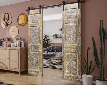 Pair Hand Carved Door, Interior Door, Sliding Barn Door, Custom Door Headboard, Interior Doors, Hinged Doors, Pocket Door, Pantry Door 80x42