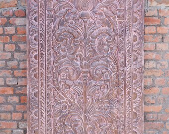 India ARTISTIC Hand-Carved Tree of Dreams Farmhouse Barn Door VINTAGE Wood Single Interior Doors Wall Art Decor 84