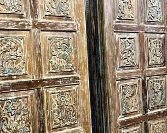 Nature Carved Doors,Sliding Barn Door,Interior Door,Vintage Organic Door,Entrance Doors,Custom Doors, Studio,Eclectic,Unique Art 80x36