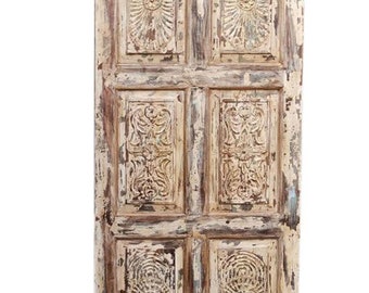 Vintage Barn Doors Wall Art Sliding Door Panel Wall Hanging Rustic Handcarved Architectural Home Decor 80x36