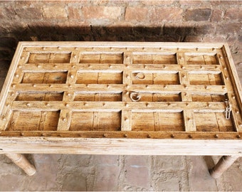 Antique Door Repurposed Rustic Dining Table, Rectangle Dinner Table, Distressed Spanish Hacienda Table  Farmhouse Furniture, Unique Eclectic