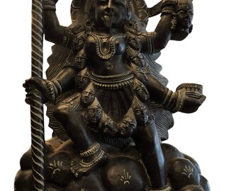 Stone Statue Kali Ma Goddess for Hindu Temple Puja Mandir