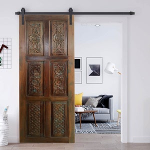 Hand-Carved Unique Barn Door, Custom, Bypass Barndoor, Door Headboard, Interior Doors, Hinged Door, Pocket Door, Pantry Door, 80x30