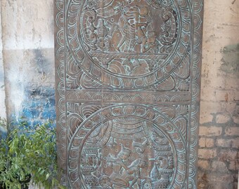 Timeless Artistry: Handcarved Kamasutra Door Featuring Exquisite Wood Panels, Unique Artistic Wall Sculpture, Latest Addition to Home Decor