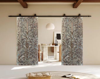 Tree Of Life Nature Carved Barn Door,Sliding Door,Sea green Reclaimed Wood,CUSTOM DOORS,Artistic Unique Eclectic, 80x36
