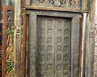 Vintage Arch, Indian Door Way, Handcarved Wooden Antique Carved Wood Mogul Style Entryway Arch, Reclaimed Huge Floor MIRROR Eclectic Decor