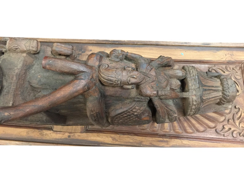 Antique Carved Corbels Bracket from Indian Haveli Estate, Architectural Design, Eclectic Interiors image 3