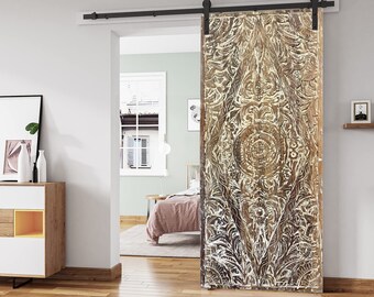 Lotus Diamond Barn Door, Natures Harmony Door Headboard, Vintage Carved Door, Statement Door, Closet Door, 80x36