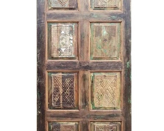 Vintage Doors Barn Doors, Distressed DOOR Panel, Hand Carved Wall Art, Artistic Barn Doors, Architectural Design