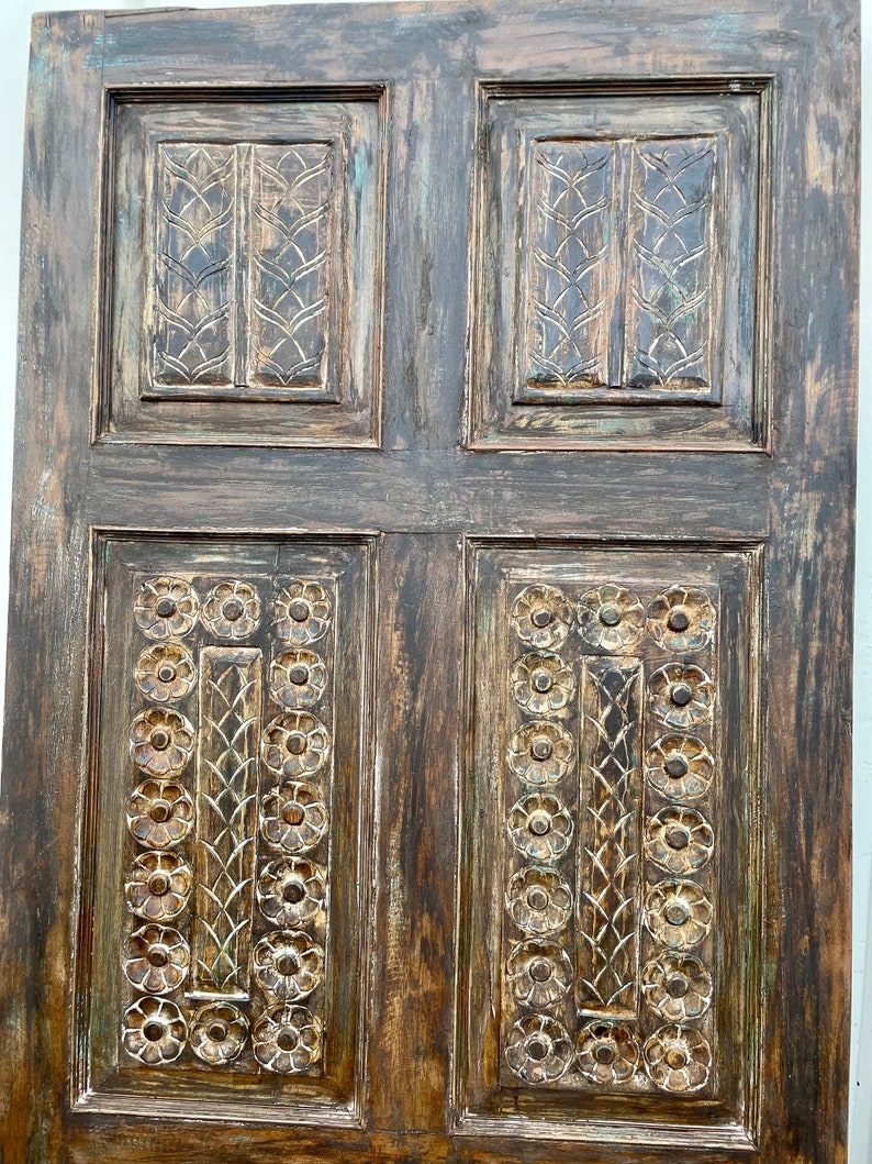 Vintage porte de grange sculptée, porte de chambre à coucher, porte coulissante, garde-manger, sur mesure, porte d'intérieur, porte de ferme, design haute bohème, 80 x 36 image 4