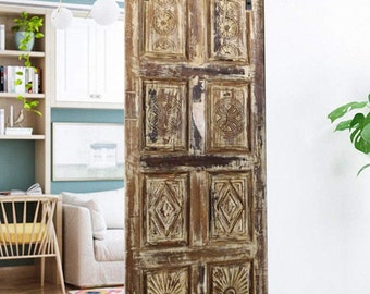 Rustic Barn Door, Sliding Doors, Limewash Distressed Wood, Carved Barndoors, Farmhouse Door, Single, Double,80x32