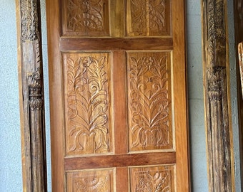 Rustic Door Panel, Hand Carved Reclaimed Wood, Barn Doors, Reclaimed Carved BARNDOOR, Custom Sliding Door, Artistic Elements, Tabletop 96x36