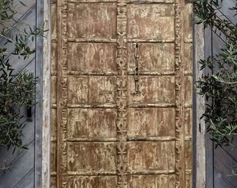 Antique Door from India, Garden Doors, Door headboard, Exterior Teak Barndoors, Rustic Green Barn Door, Farmhouse doors, 84x44