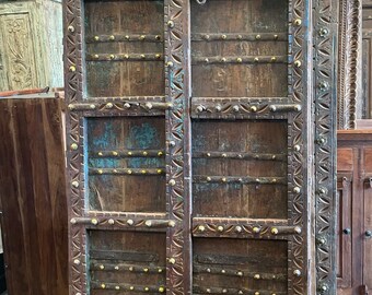Antique Indian door, Indian haveli doors, Rustic Teak Indian Barndor, Custom Doors, Mansion door, Farmhouse doors 84x35
