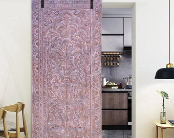 Vintage Wood Barn Door, Tree of Life, Indian Wall Art, Artistic Interior Sliding Barndoor 84