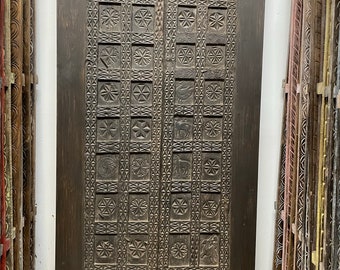Antique Chakra BarnDoor, Primitive Barn door, Vintage Indian doors, Rustic Tribal Teak Wood Doors