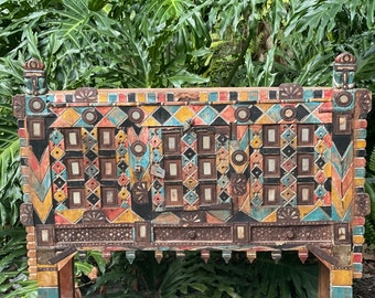 Vintage Damchiya TRIBAL Console Table Vagabond Banjara Damchia Handmade Indian Console Chest Mirrors