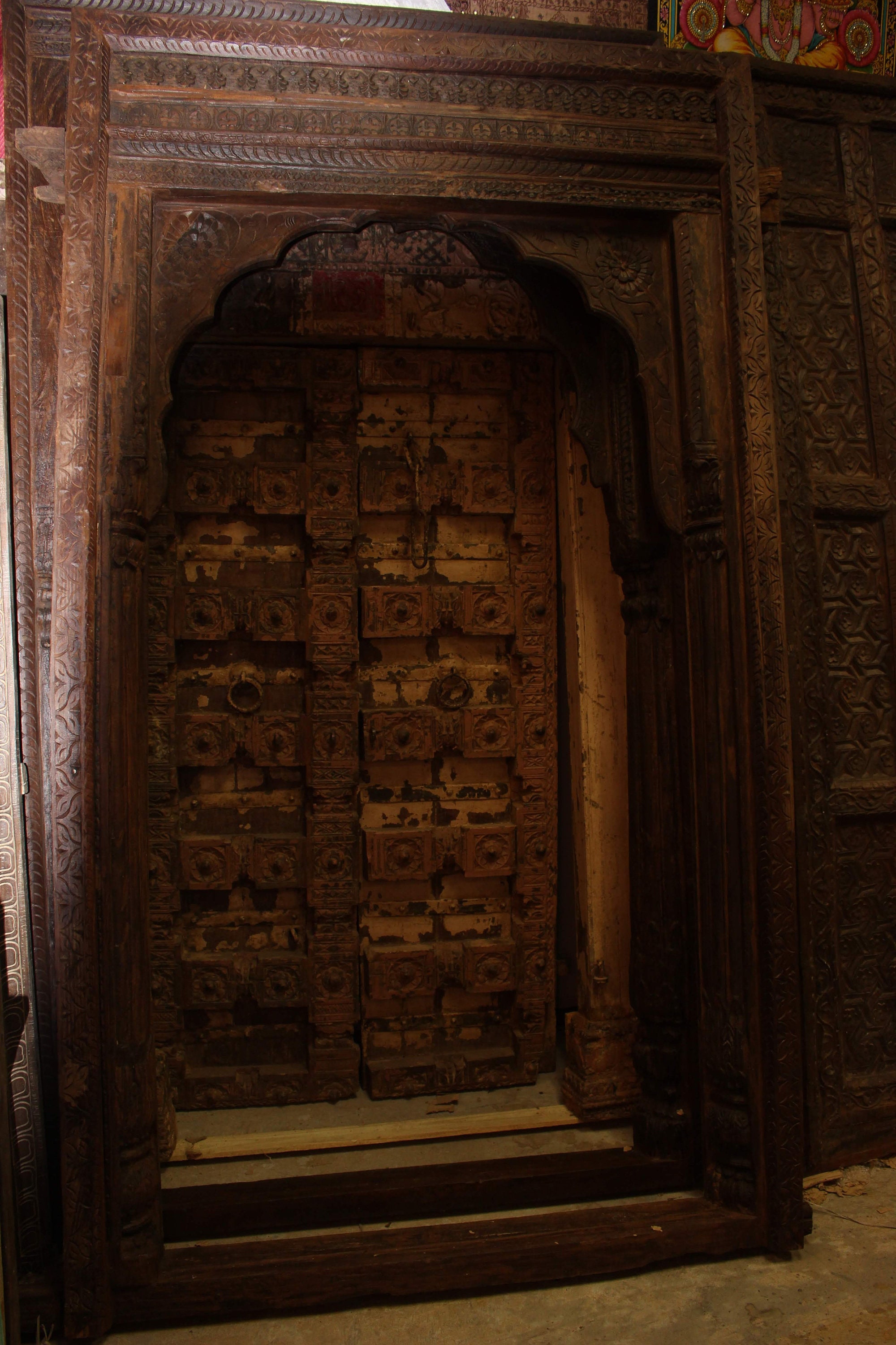 Antique Arch Jaipur Haveli Floor Mirror Indian Carved Floor Etsy