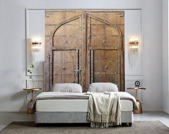 Antique Door, Mid Century Teak Wood Arched Door, Brutalist, Eclectic, Spanish Colonial Door, Huge Farmhouse Estate Gates 115x90