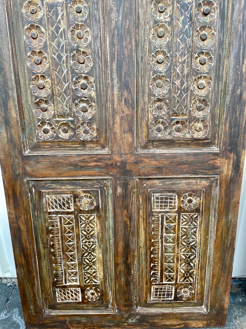 Vintage porte de grange sculptée, porte de chambre à coucher, porte coulissante, garde-manger, sur mesure, porte d'intérieur, porte de ferme, design haute bohème, 80 x 36 image 6