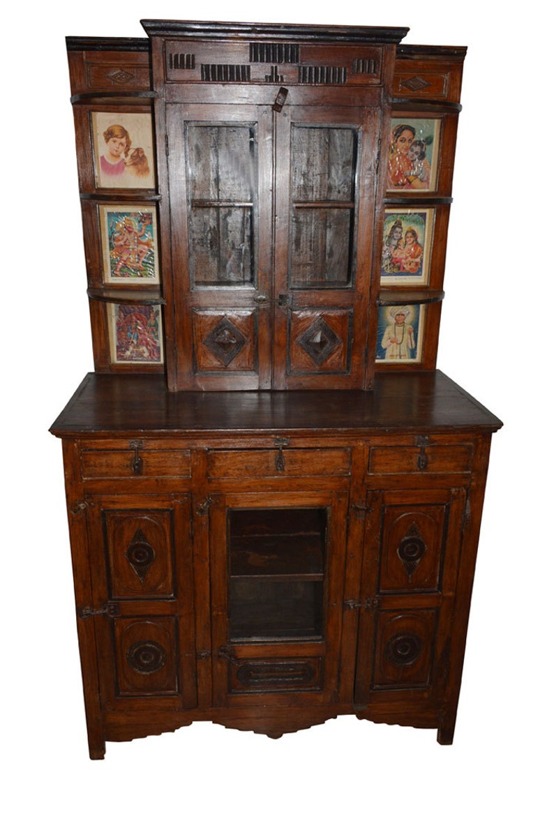 Eclectic Antique Curio Cabinet Indi Boho Evil Eye Conscious Etsy