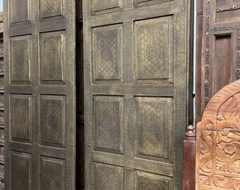 Indian Brass Barn Door Panels, Interior Doors, Artisan Barndoor, Brass Cladded Door, Rustic Farmhouse Door, Moorish Design 96