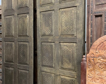 Indian Brass Barn Door Panels, Interior Doors, Artisan Barndoor, Brass Cladded Door, Rustic Farmhouse Door, Moorish Design 96