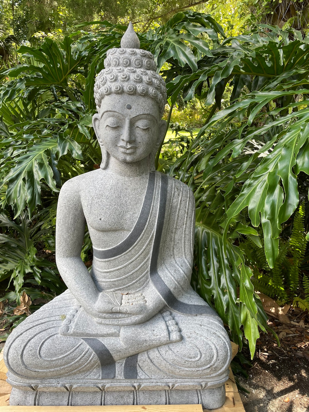 Gray Granite Buddha Statue Dhyana Garden Budha Meditating - Etsy