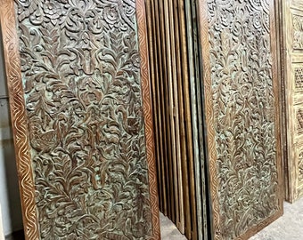 Vintage Wood Tree of Life Carved Sliding Barn Door,Custom Door,Accent Wall Art,Eclectic,Maximalist,Serenity Interior Design 80x36