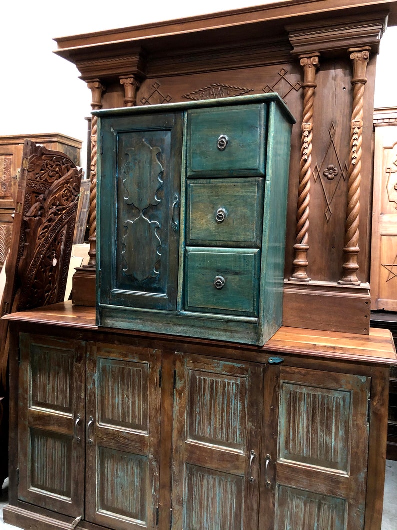 Distressed Solid Wood in Rustic Reclaimed Teak Wooden Etsy