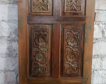 Rustic Elegance: Hand-Carved 6-Paneled Barn Door, Unique Statement for Farmhouse Interiors, Double or Single Sliding Barn Doors, 80x30