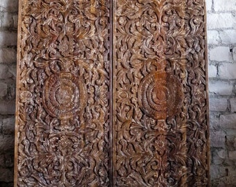 Rustic Barn Door, Thousand Petal Lotus Wall Art, Bedroom Sliding Doors, Harmony Collection, Pantry Door, Indian Architectural Design 80x36