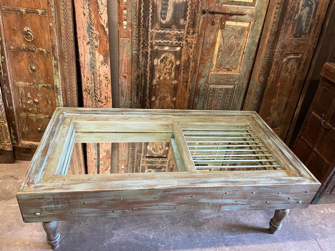 Antique Indian Jhrokha Coffee Table Jali Coffee Table With Etsy
